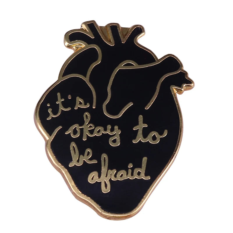 Afraid Heart Brooch - WHITE ARMY