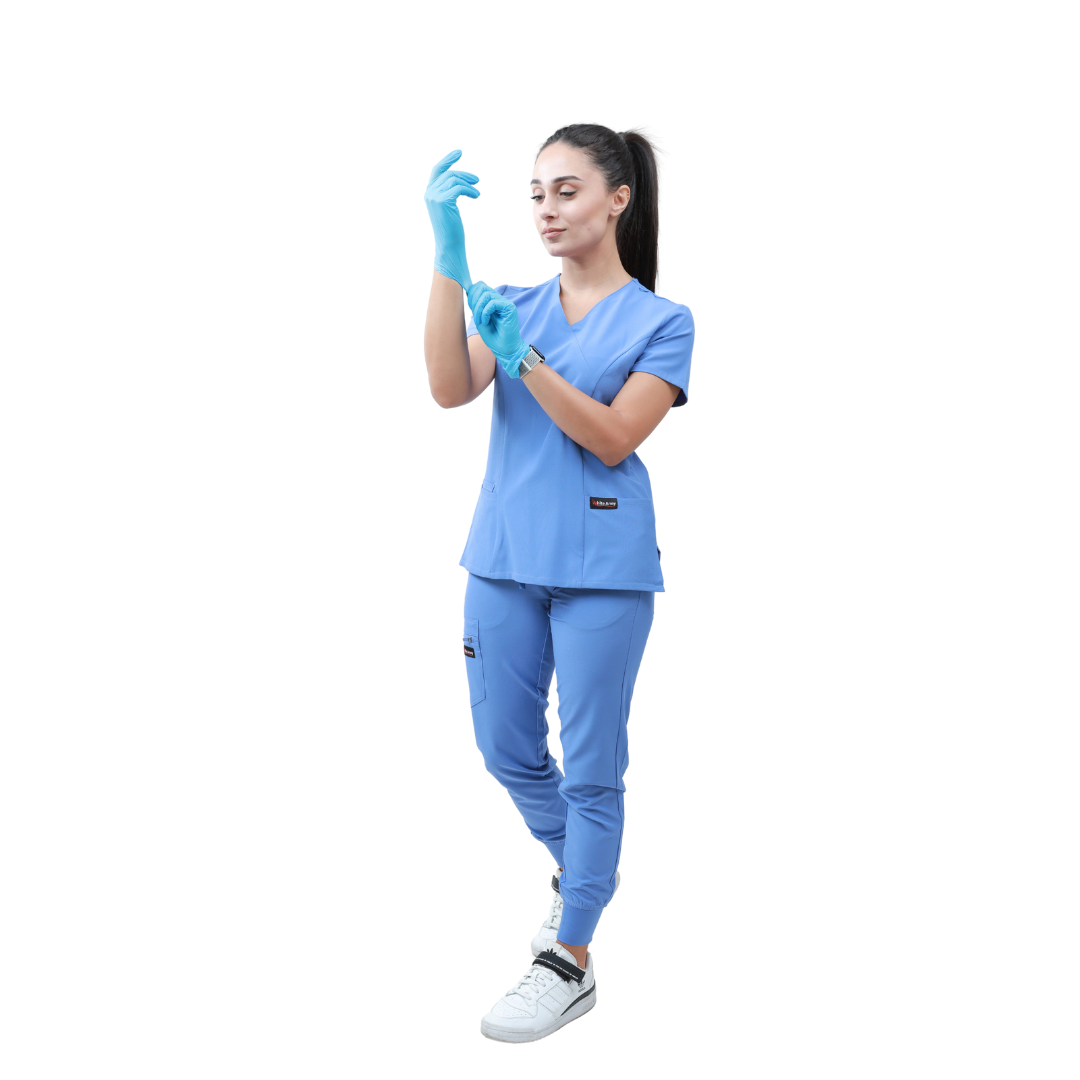 Dynamic Women Scrub Top and Pants - WHITE ARMY