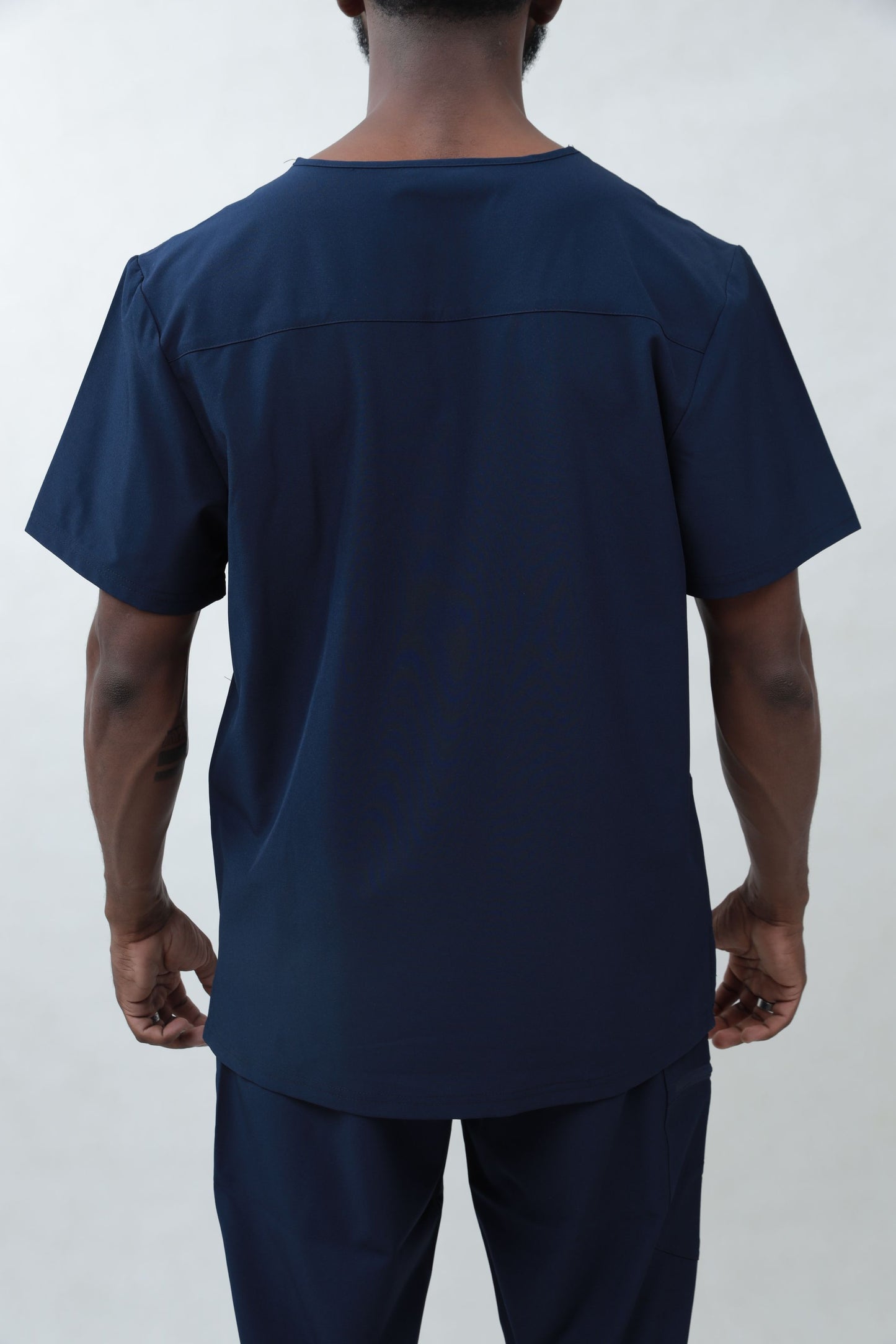 Dynamic Men Scrub Top - WHITE ARMY