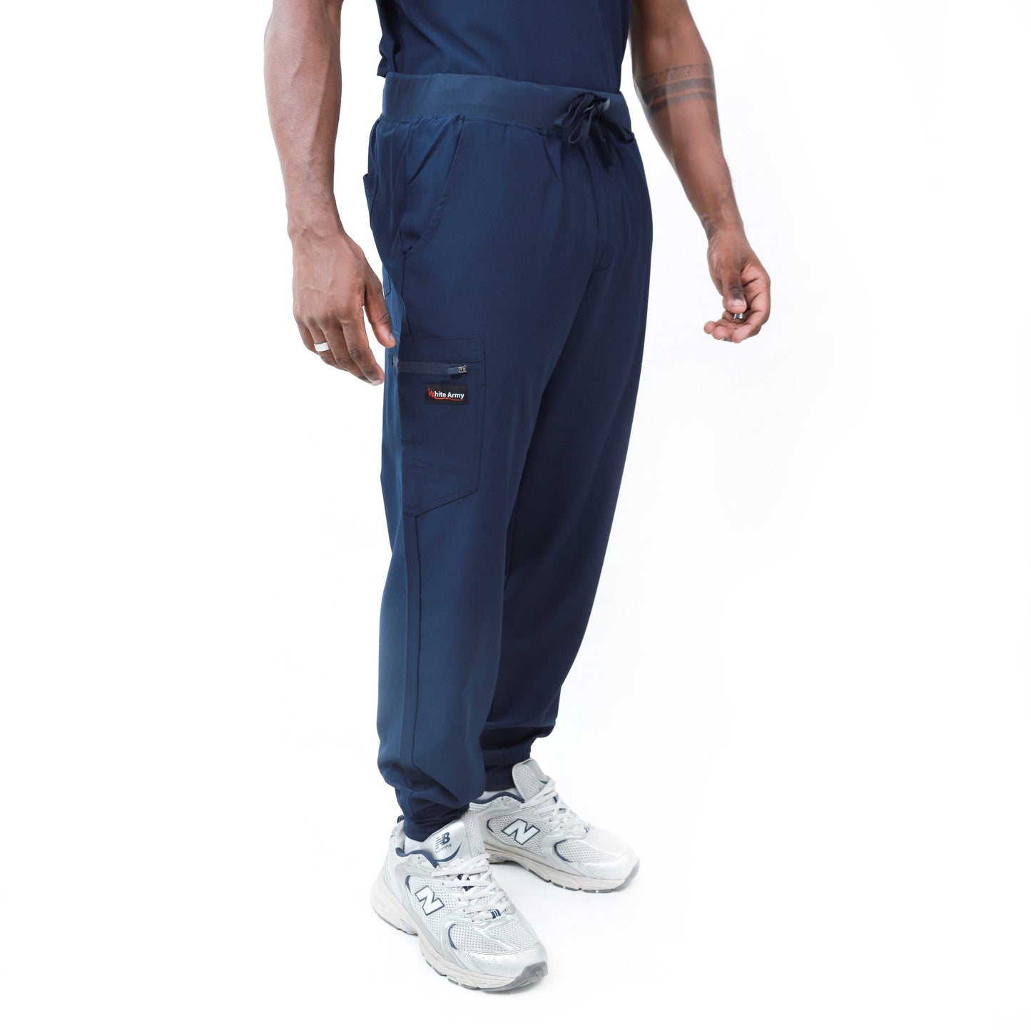 Dynamic Men Scrub Top - WHITE ARMY