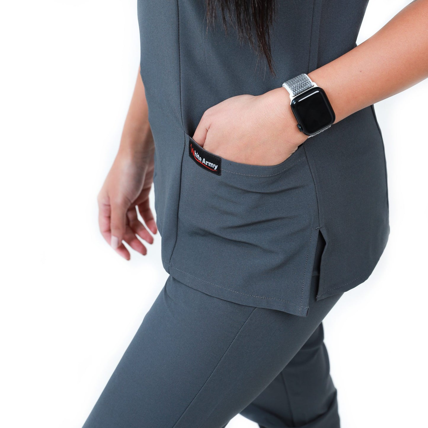 Dynamic Women Scrub Top - WHITE ARMY