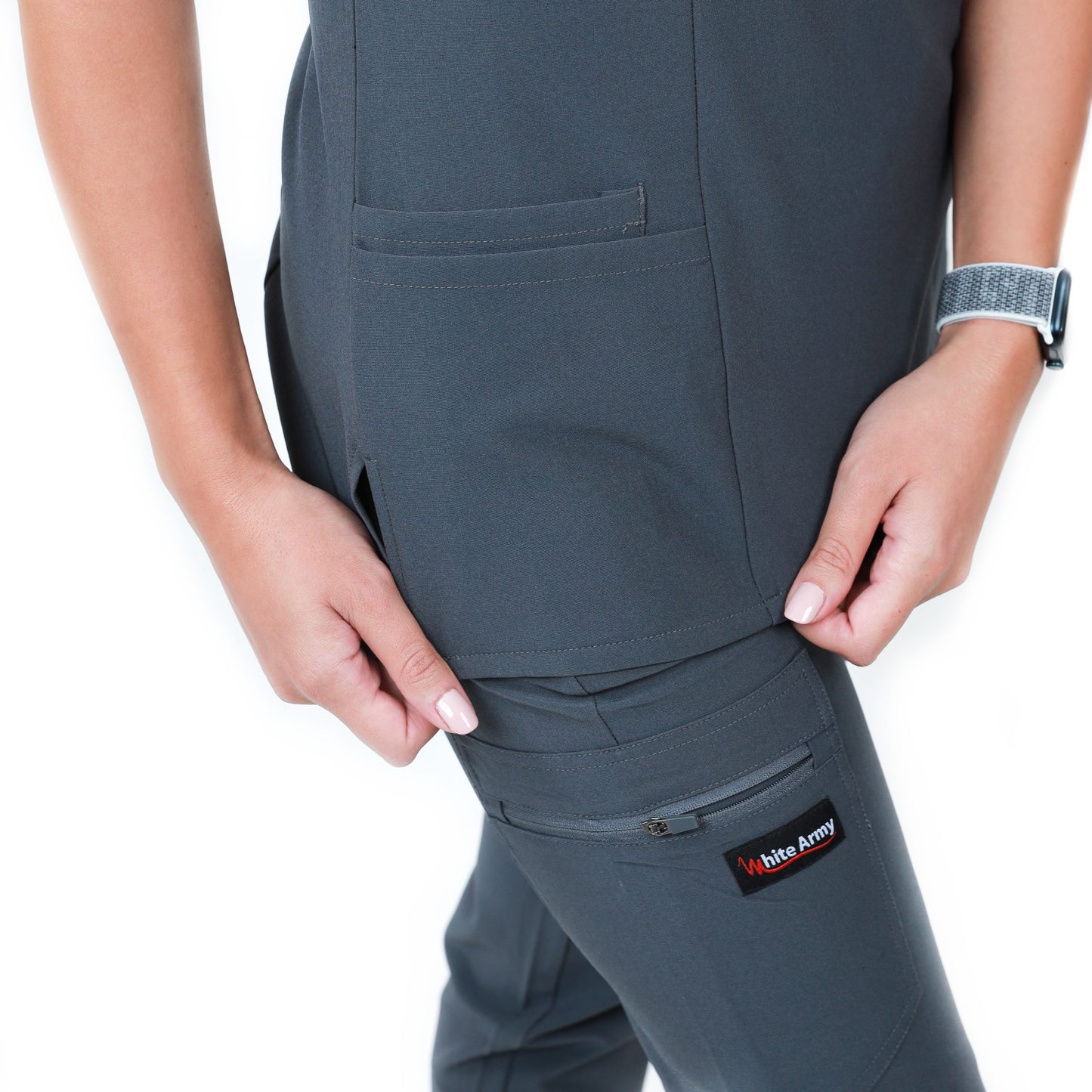 Dynamic Women Scrub Top - WHITE ARMY