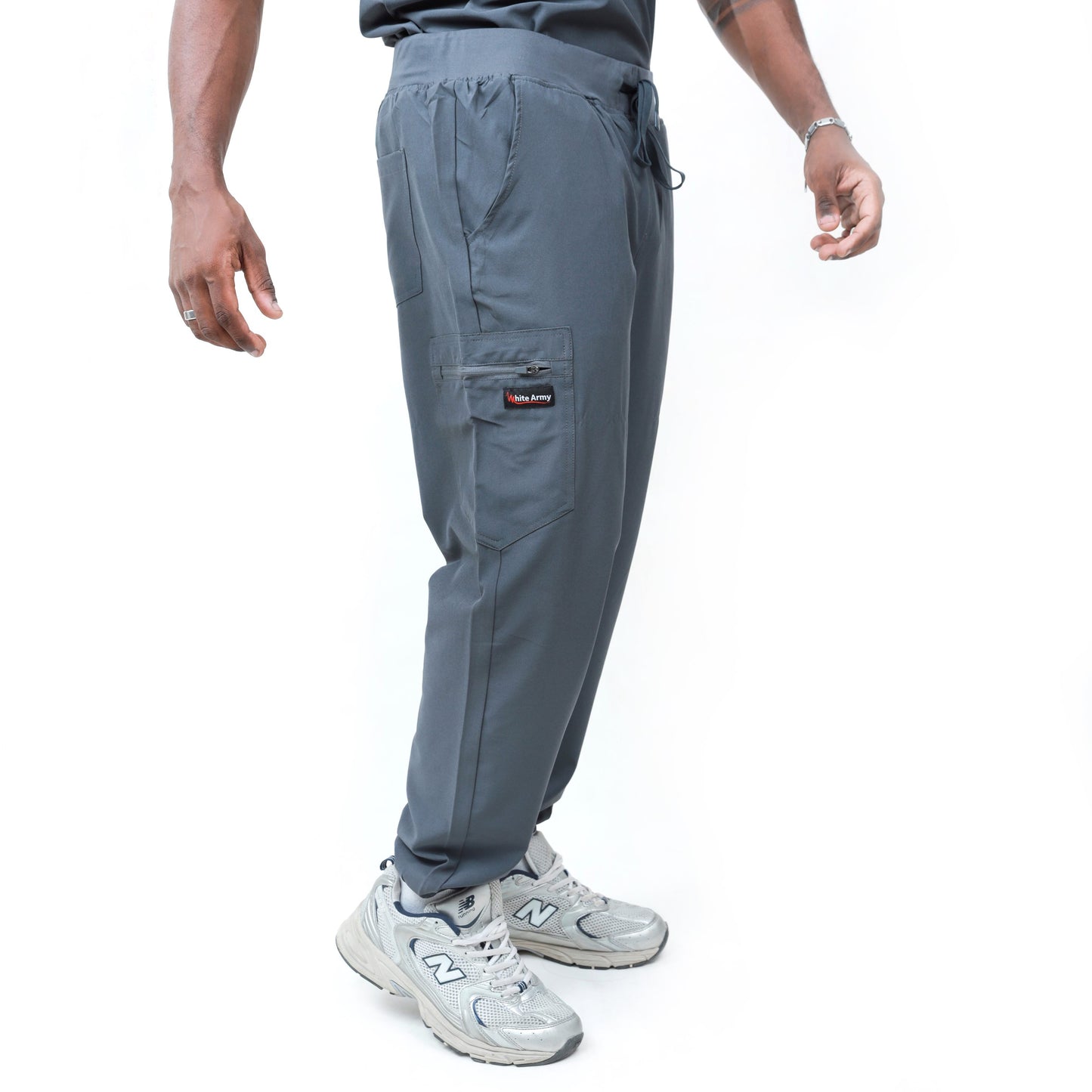 Dynamic Men Scrub Pant - WHITE ARMY