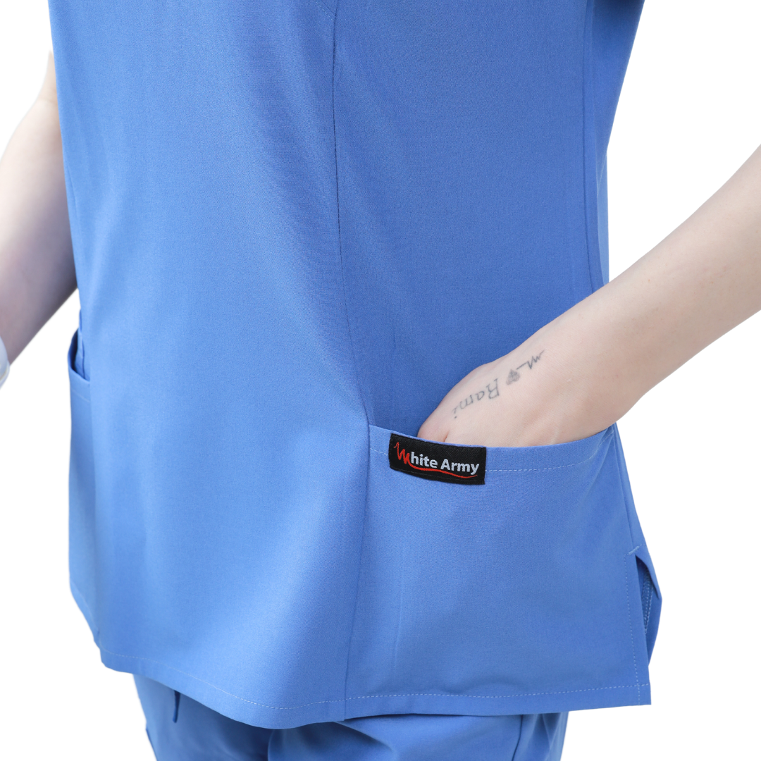 Dynamic Women Scrub Top and Pants - WHITE ARMY