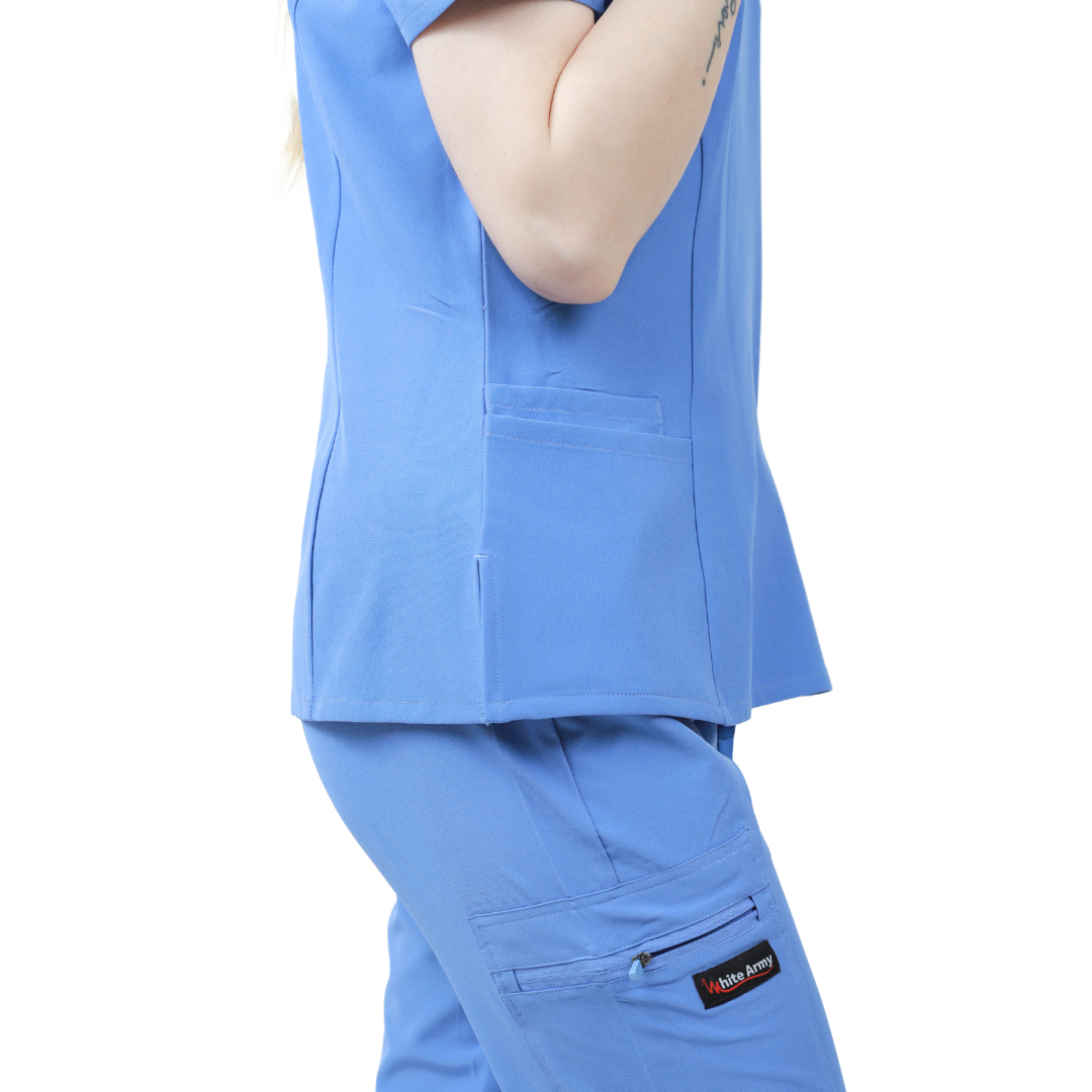 Dynamic Women Scrub Top and Pants - WHITE ARMY