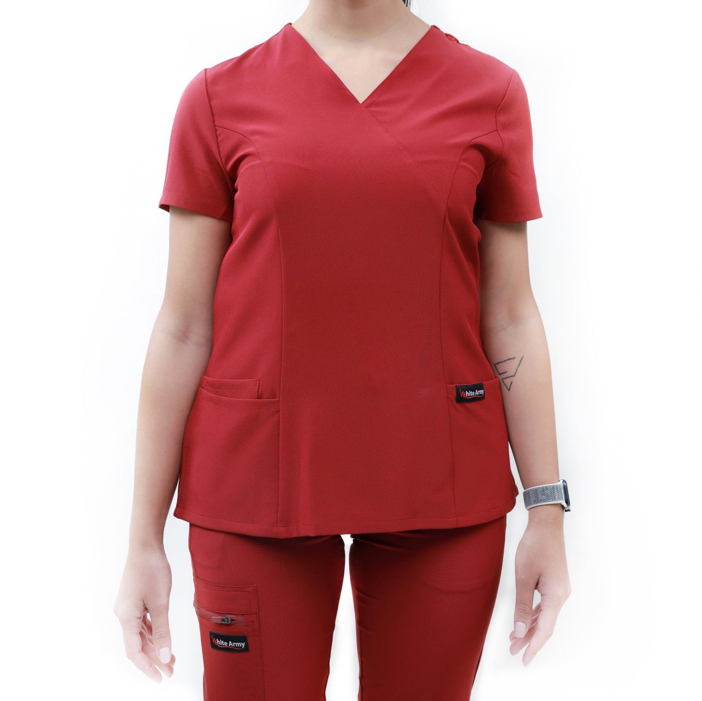 Dynamic Women Scrub Top - WHITE ARMY