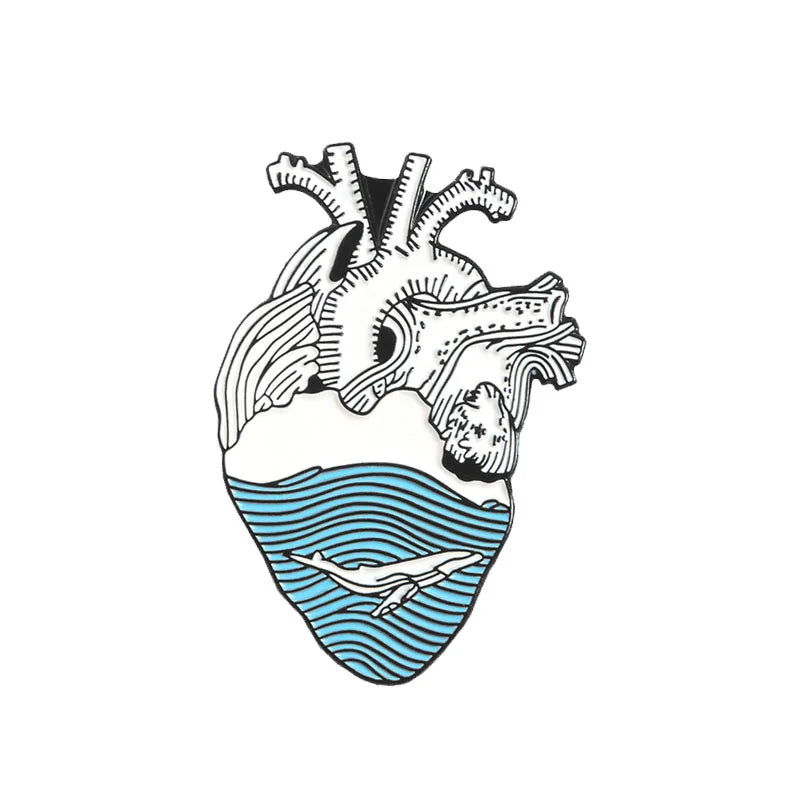 Ocean Heart Brooch - WHITE ARMY